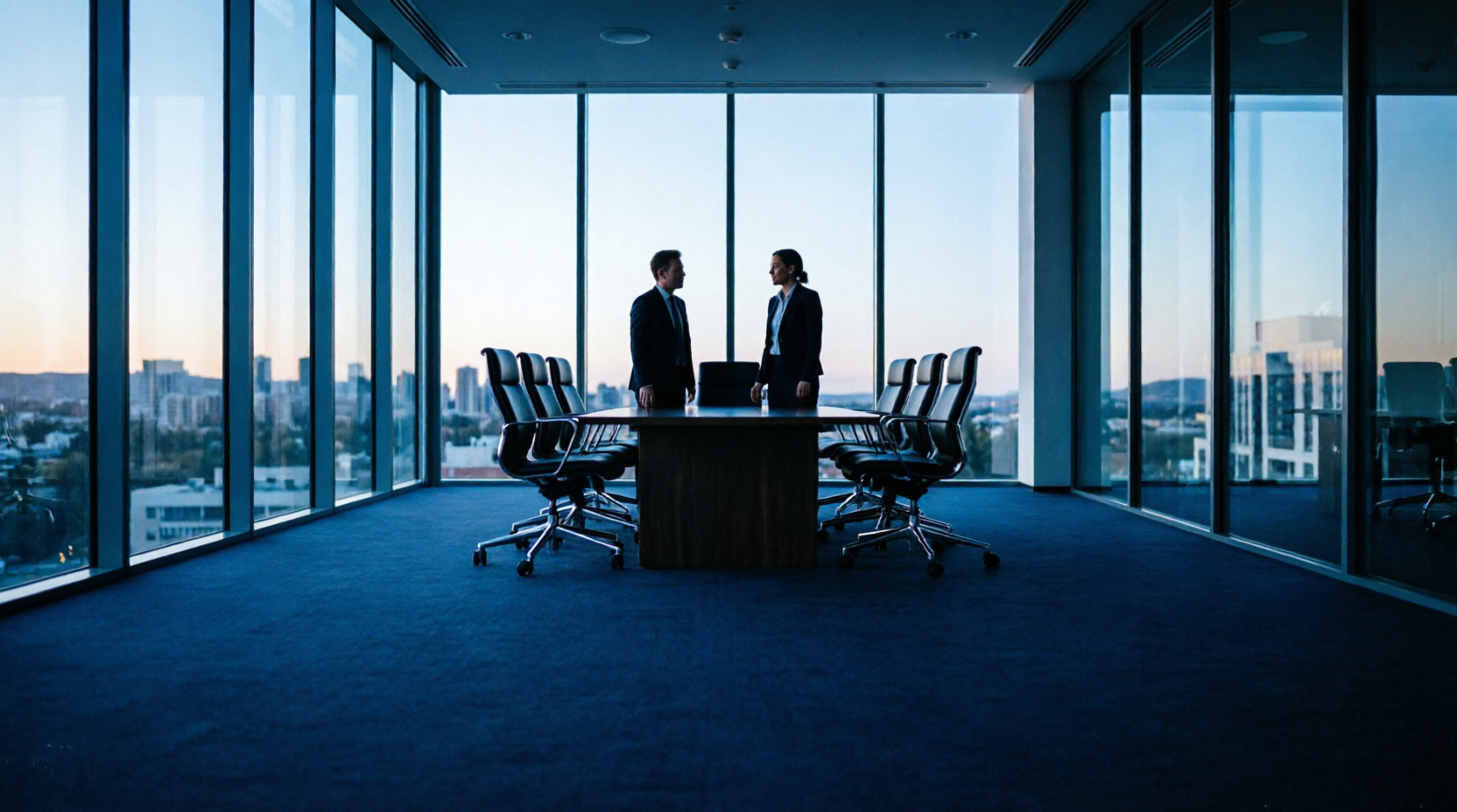 Boardroom at dusk